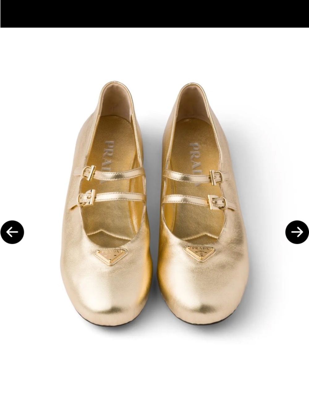 Authentic PRADA 
Mordoré Nappa Leather Ballerinas 37.5 nwt